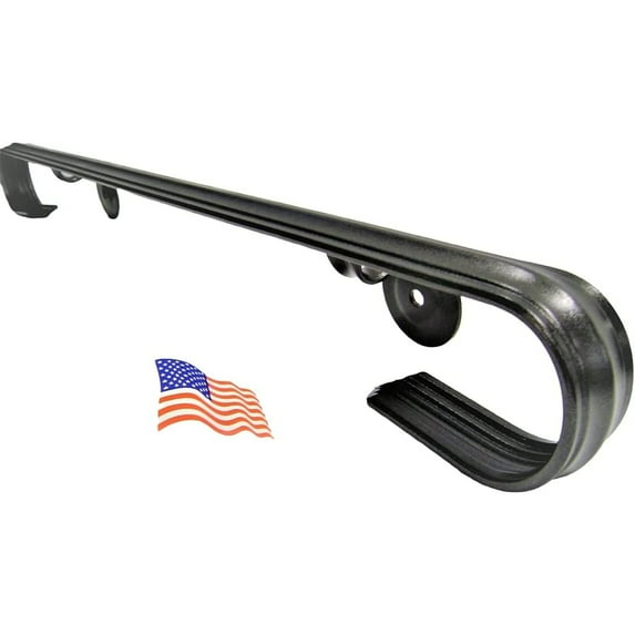Kenosha Iron 3 Ft Wrought Iron Handrail Staircase Porch Deck Railing- Made in America- Wall Mounted Black Metallic Indoor Outdoor Installation Hardware Included…