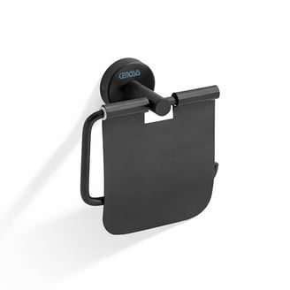 Toilet Paper Holder With Pet-Proof Lid – Matte Black – 304 Stainless Steel – Wall Mounted – Splash-Proof – Keeps Dogs & Cats Out – Fits Standard & Jumbo Rolls