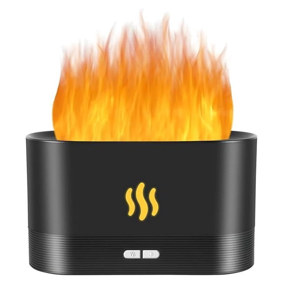 Kenro KNR-E-1019-BLK USB Essential Oil Diffuser Ultrasonic Flame Humidifier with LED Flame Lights, Aroma Diffuser for Home - Black