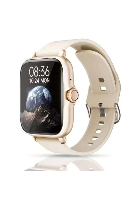 KNR-E-1064-STRLT Smart Watch with Call & Message Alerts Fitness Tracker with Sleep Monitor, Pedometer, Full Touch Display for iPhone & Android - Starlight