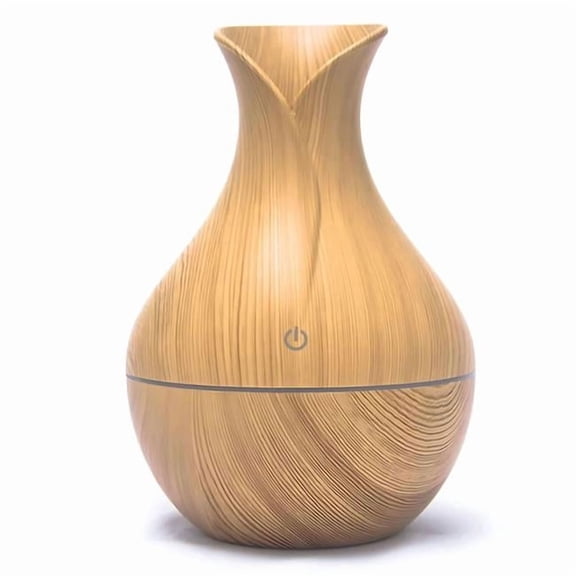 Kenro KNR-HG-1022-LWD Mini Aromatherapy Humidifier Relaxing Cool Mist with Color Changing LEDs Night Light for Bedroom, Desktop, Travel & Car, Aroma Diffuser - Light Wood