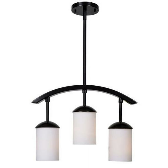 Kenroy Home 93477 Barringer 3 Light 18" Wide Linear Chandelier with Frosted Whit