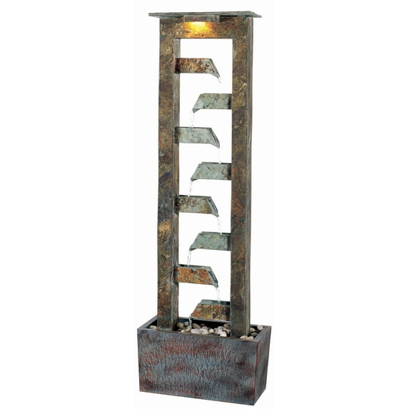 Kenroy Home Aqueduct Natural Slate Indoor/Outdoor Floor Fountain