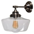 thumbnail image 1 of Kenroy Home Cambridge Aged Metalwith Clear Glass 1 Light Sconce, 1 of 2