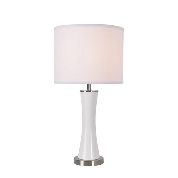 Kenroy Home Kourtney Accent Lamp, 13"H, White/Brushed Steel