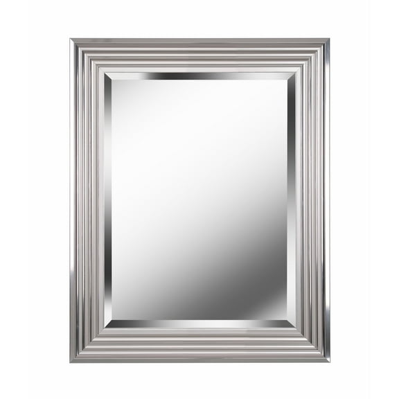 Kenroy Home Lyonesse 24'' x 30'' Rectangular Wall Mirror for Entryway, Bathroom, Bedroom, or Living Room, Chrome