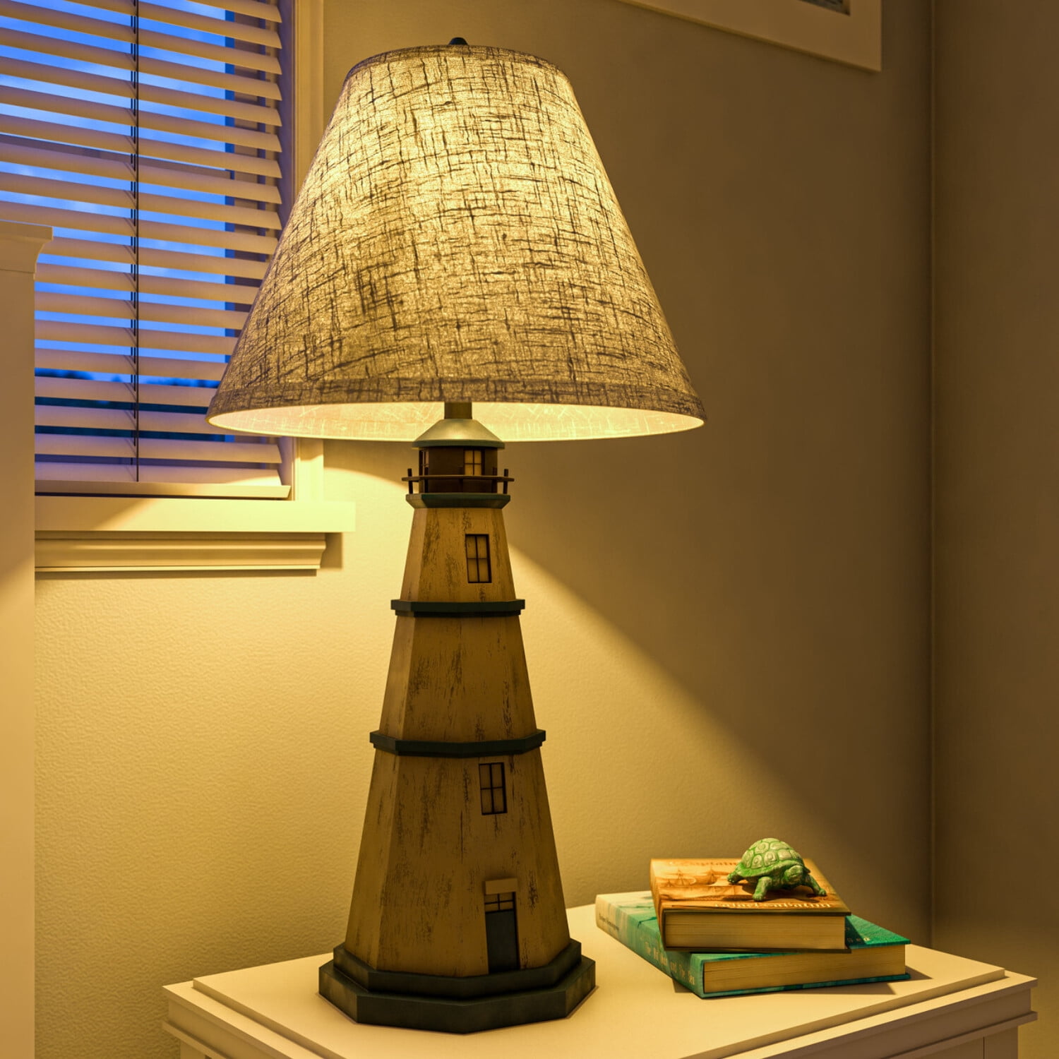 Kenroy Home Nantucket 31'' Table Lamp with White Fabric Empire Shade ...