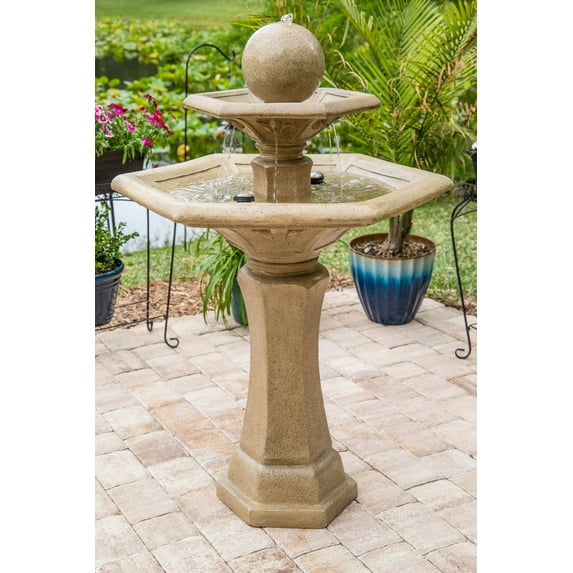 Kenroy Home Riviera Outdoor Floor Fountain - Sandstone Finish
