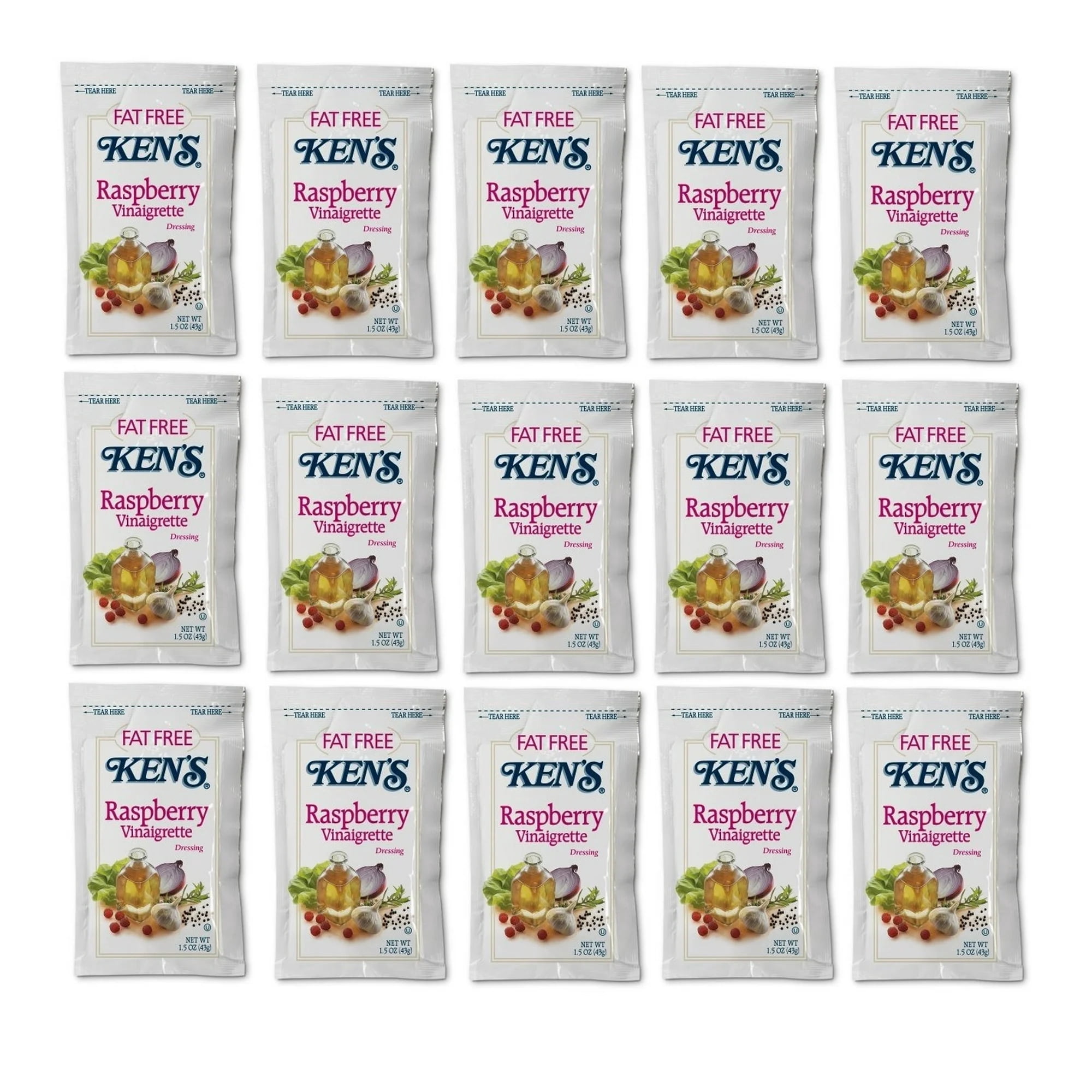 Ken's Fat Free Raspberry Vinaigrette Dressing (Pack of 15)