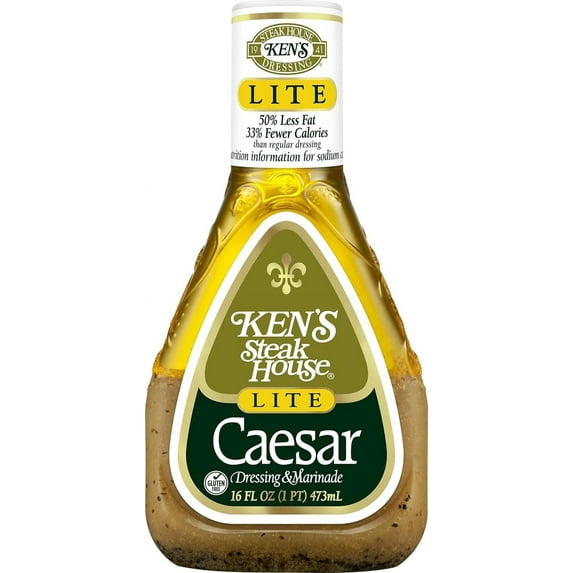 Kens Lite Caesar Salad Dressing, 16 Fluid Ounces, Pack of 1