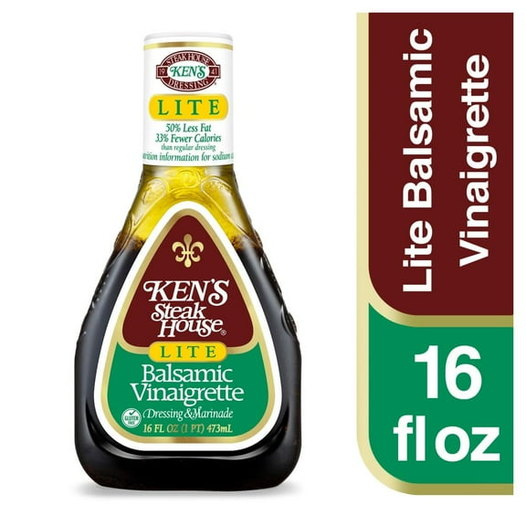 Kens Steak House Light Balsamic Vinaigrette Salad Dressing & Marinade 16 fl oz - Pack of 1