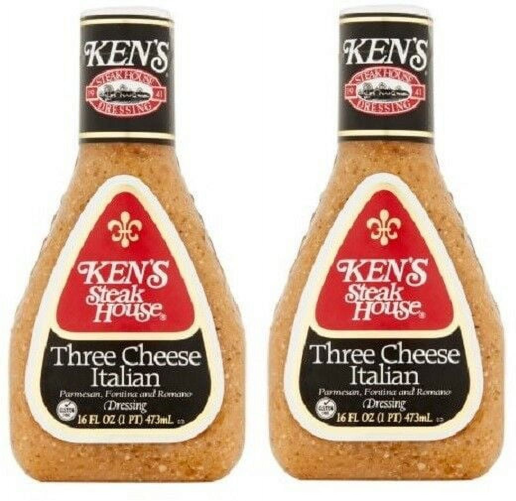 Kens Steak House Three Cheese Italian Dressing 2 Bottle Pack