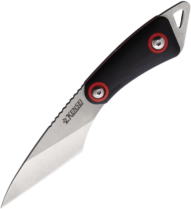 Kensei KE010 Kiridashi 2.25" Blade Black/Red Handles Fixed Knife