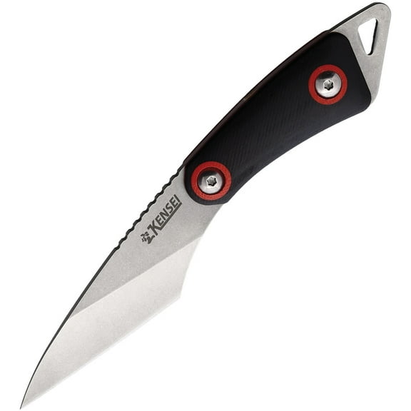 Kensei KE010 Kiridashi 2.25" Blade Black/Red Handles Fixed Knife