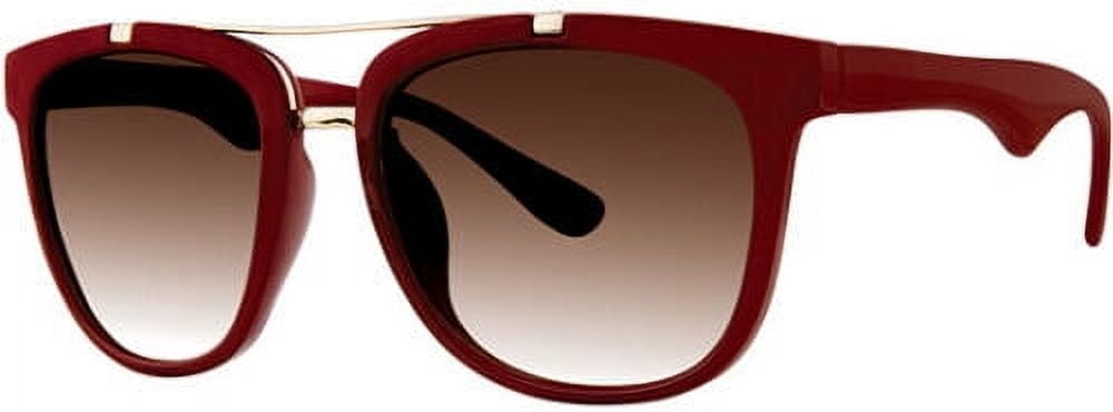Kensie Women's Aerin Burgundy Red Rounded Oversize Brow Bar Sunglasses  AERIRD00