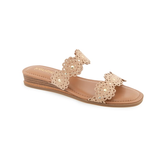 Kensie Women's Autumn Scalloped Wedge Flat Sandal