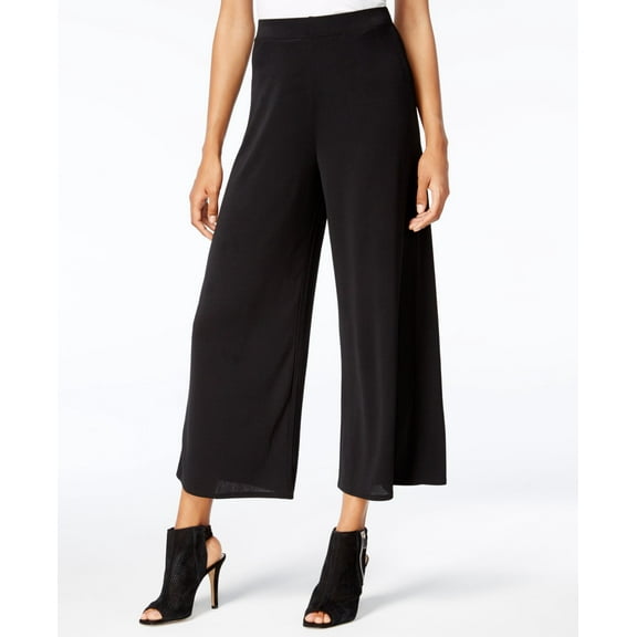 Kensie Cropped Wide Leg Pants Black S