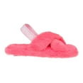 thumbnail image 1 of Kensie Cute Cross Strap Faux Fur Home Slippers, Fuchsia (Women's), 1 of 9