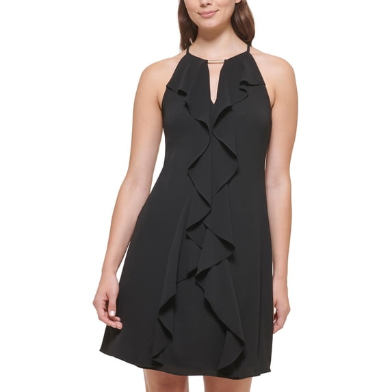 Kensie Dresses Womens Keyhole Midi Fit & Flare Dress