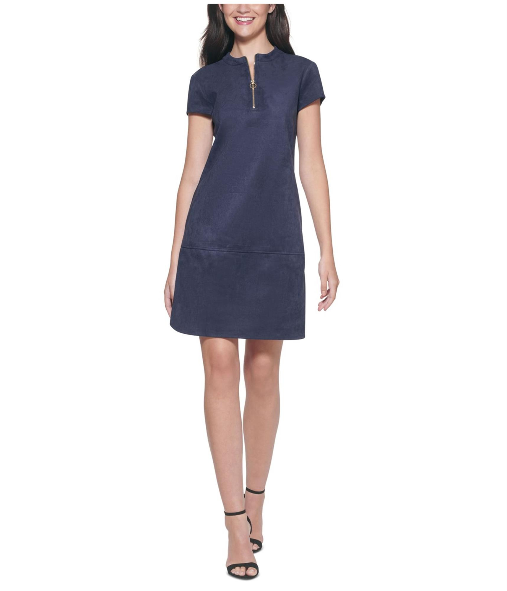 kensie knit dress Womens Pullover Midi Shift Dress, Blue, 12 RS-05.02.24AM