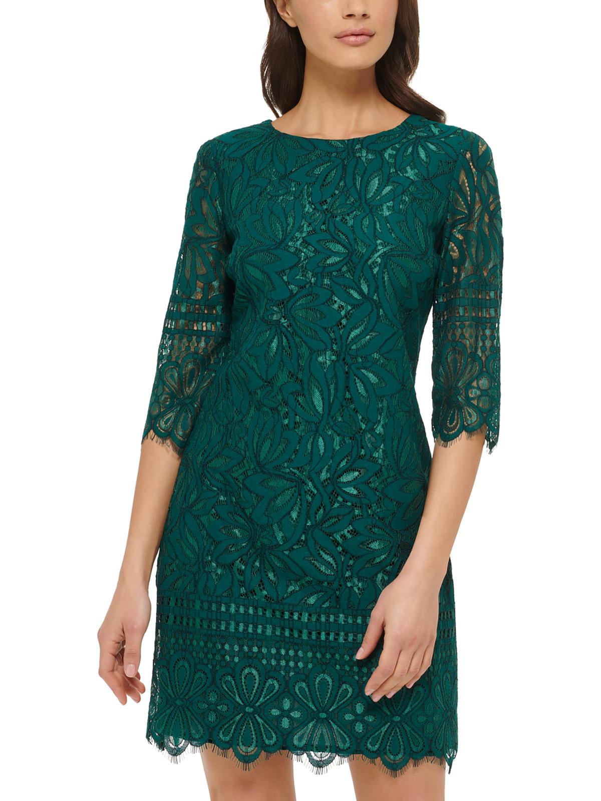 Kensie Dresses Womens Lace Overlay Fitted Sheath Dress - Walmart.com