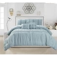 thumbnail image 1 of Kensie EMILIA 12962D=1 Comforter Set For Bedding - Pinch Pleat - 6 Piece Set - King - Blue, 1 of 1