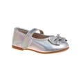thumbnail image 1 of Kensie Girl Ballerinas Girls Shoes with Bow, Silver, 13, 1 of 6