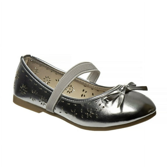 Kensie Girl Ballerinas Low Heel Girls Shoes - Silver, 4