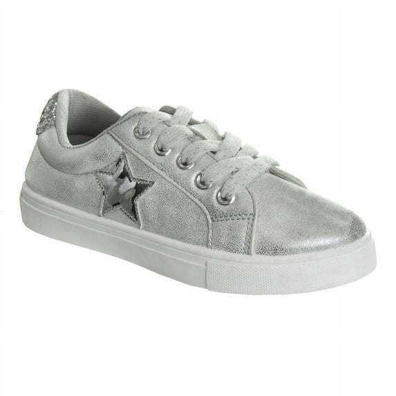 Kensie Girl Casual Sneakers. (Little Kids Big Kids), White Silver, 13