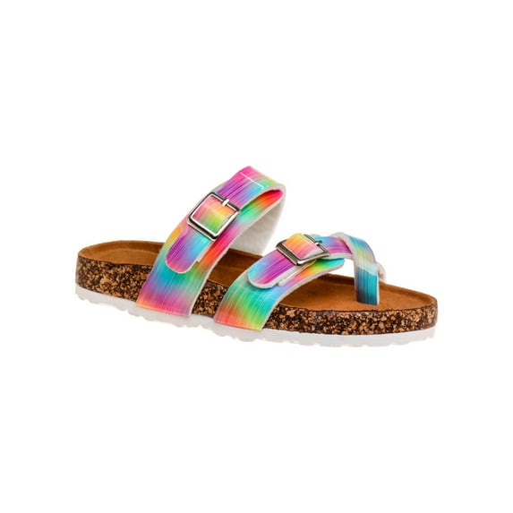 Kensie Girl Colorful Footbed Sandals (Little Kid Sizes) - Tie Dye, 13