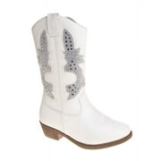 Kensie Girl Cowgirl Boots - WHITE, 11