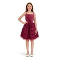 thumbnail image 1 of Kensie Girl Velvet Glitter Rosette Tank Dress, Sizes 4-16, 1 of 7