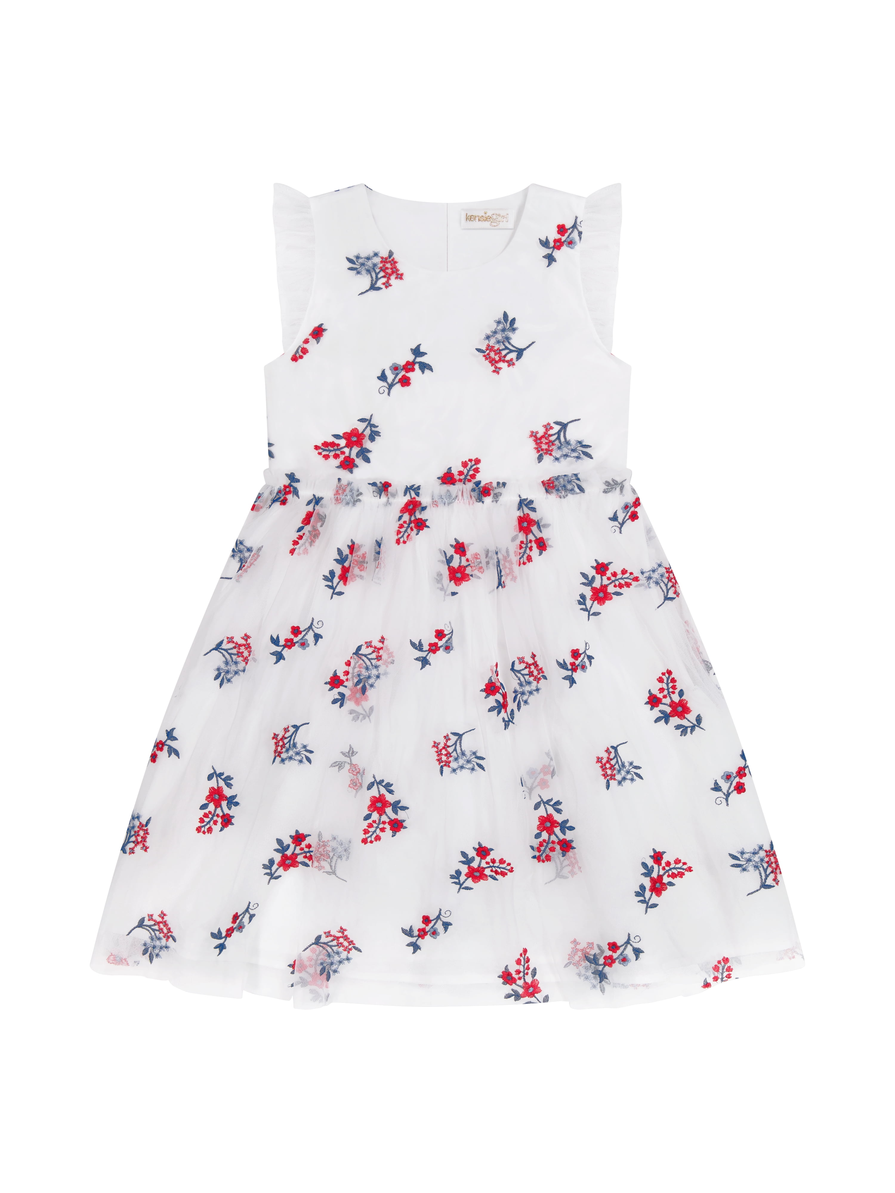 Kensie Girl Embroidered Flutter Sleeve Dress, Sizes 4-16