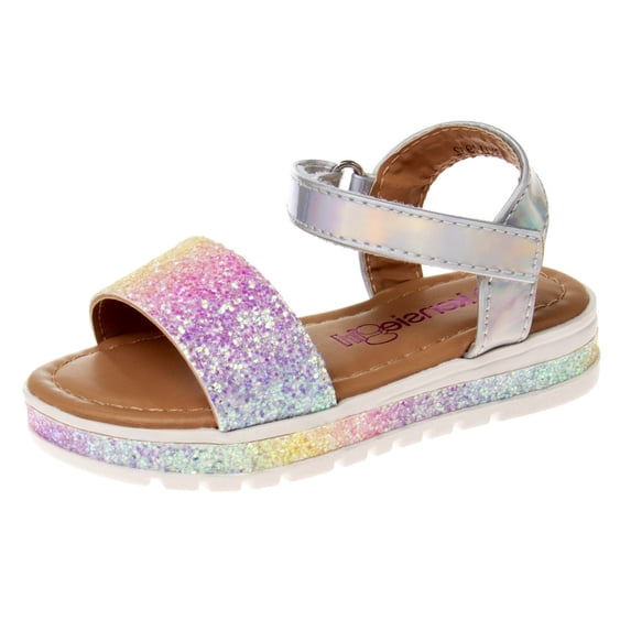 Kensie Girl Flatform Sandals (Little Kid Sizes), Pastel Glitter, 3