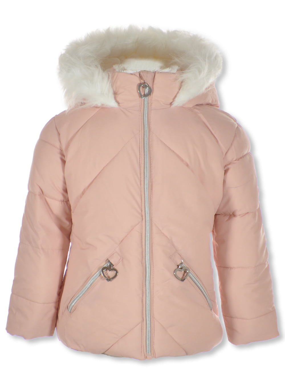 Kensie Girl Girls' Faux-Fur Hearts Jacket - blush, 4t (Toddler ...