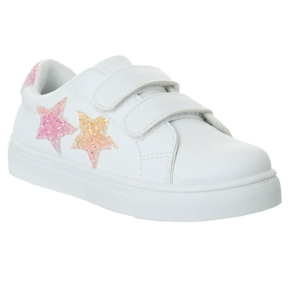 Kensie Girl Hook and Loop Girls Glittery Casual Sneakers. (Little Kids/Toddlers)