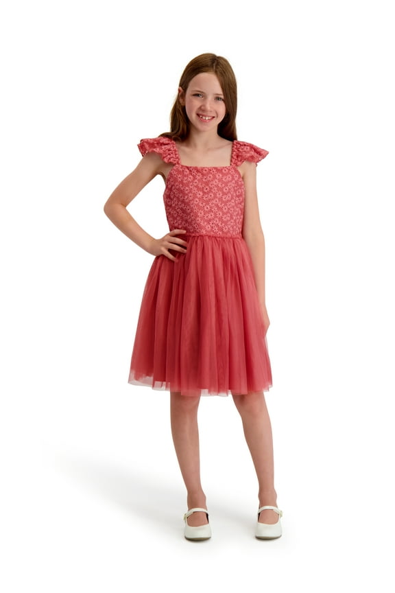 Lace Bodice Dress, Sizes 4-16