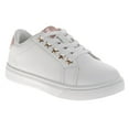 thumbnail image 1 of Kensie Girl Lace Up Girls Casual Sneakers. (Little Kids Big Kids), White Silver, Size: 13, 1 of 7