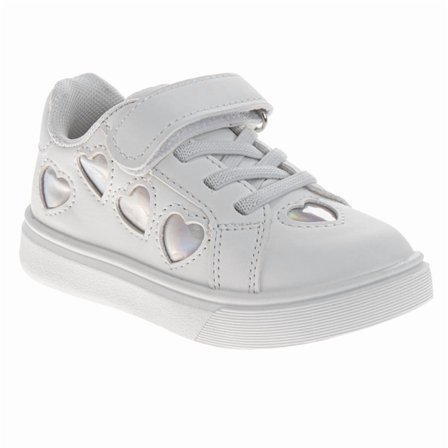 Kensie Girl Lace Up Stars Girls Casual Sneakers. (Little Kids Big Kids), White Silver, Size: 5