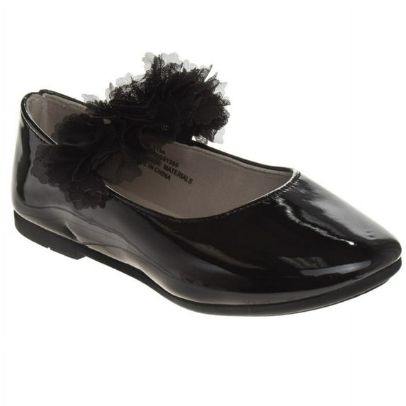 Kensie Girl Little Kids Ballerina Flats, Black Patent, 12