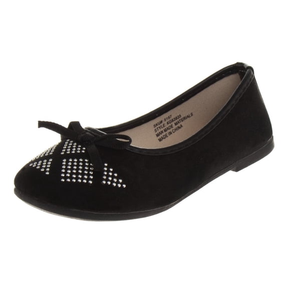 Kensie Girl Little Kids Ballerinas, Black, 11