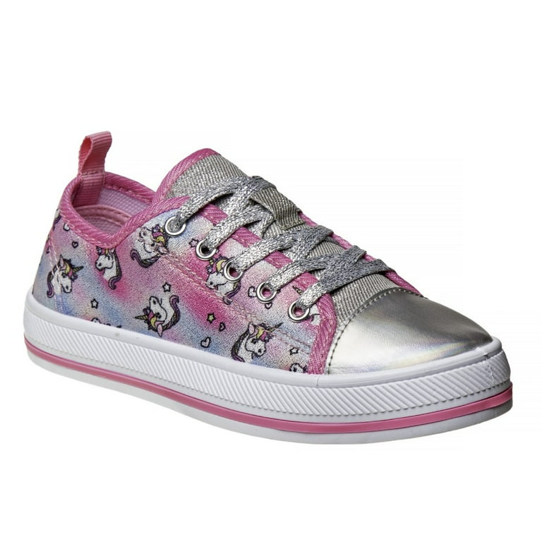 Kensie Girl Little Kids Canvas Shoes Pink Silver, Size: 11