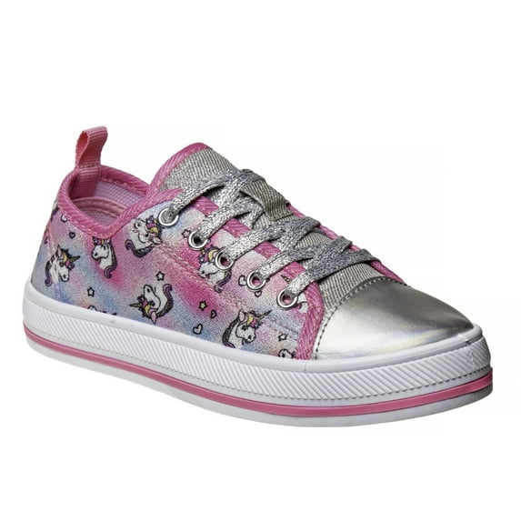 Kensie Girl Little Kids Canvas Shoes, Pink Silver, Size: 2