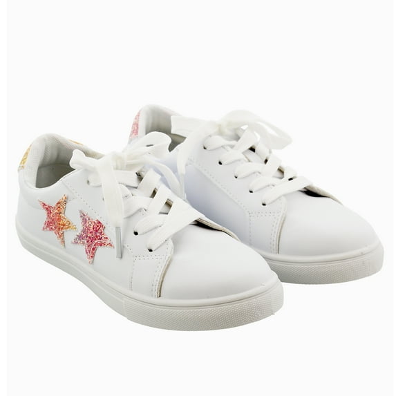 Kensie Girl Low Top Sneaker Casual Lace Up Shoes Glittery Stars KG93219M