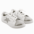 thumbnail image 1 of Kensie Girl Low Top Sneaker Casual Lace Up Shoes, Silver Glittery Stars KG94712M, 1 of 8