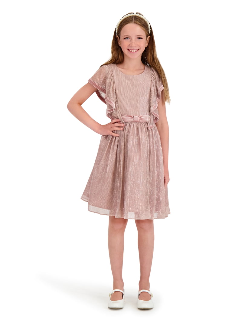 kensie metallic dress Kensie Girl Metallic Pleated Dress, Sizes 4-16