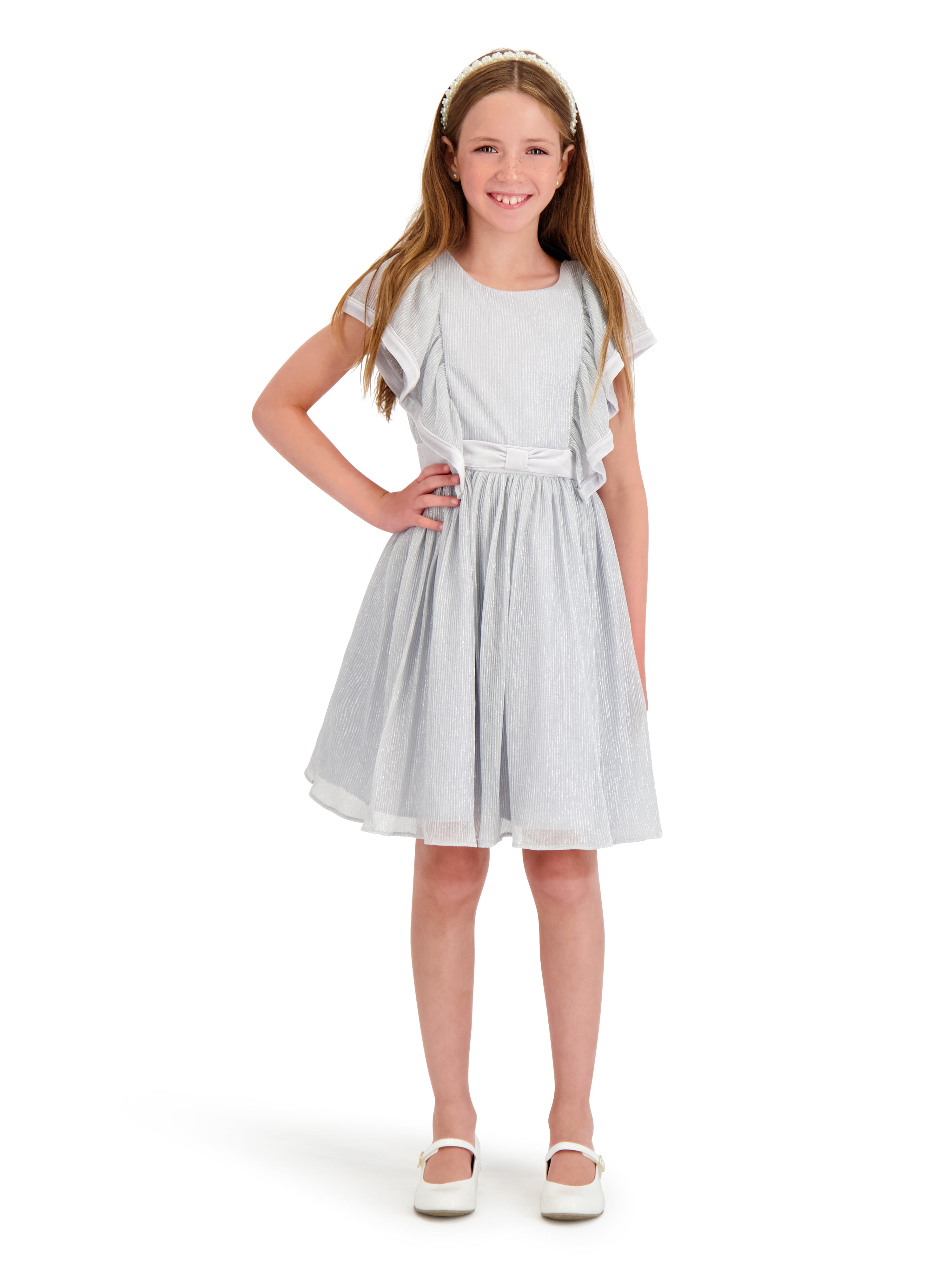 Kensie Girl Metallic Pleated Dress, Sizes 4-16