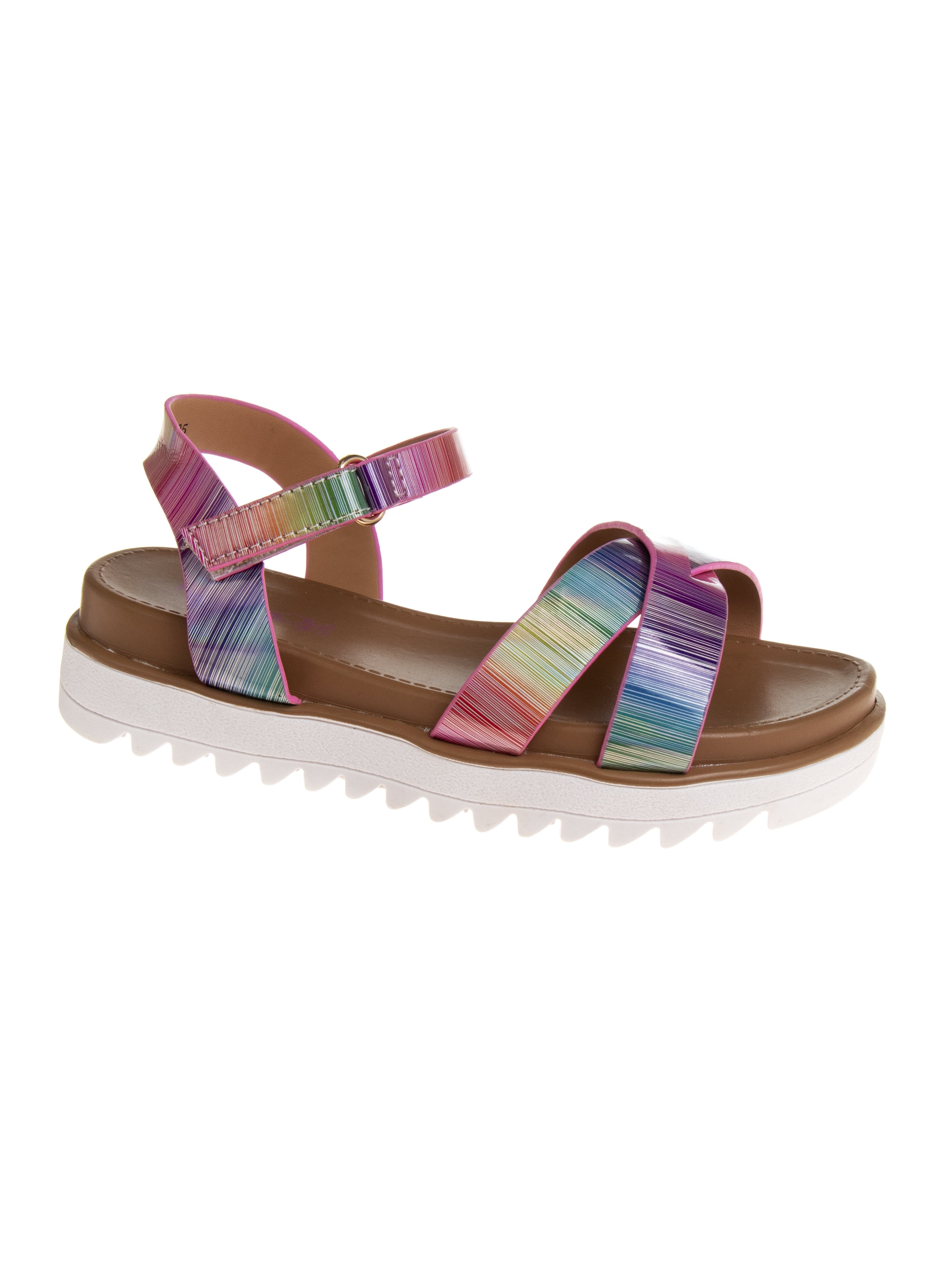 Kensie Girl Open Toe with Straps White Sole Sandal - Walmart.com