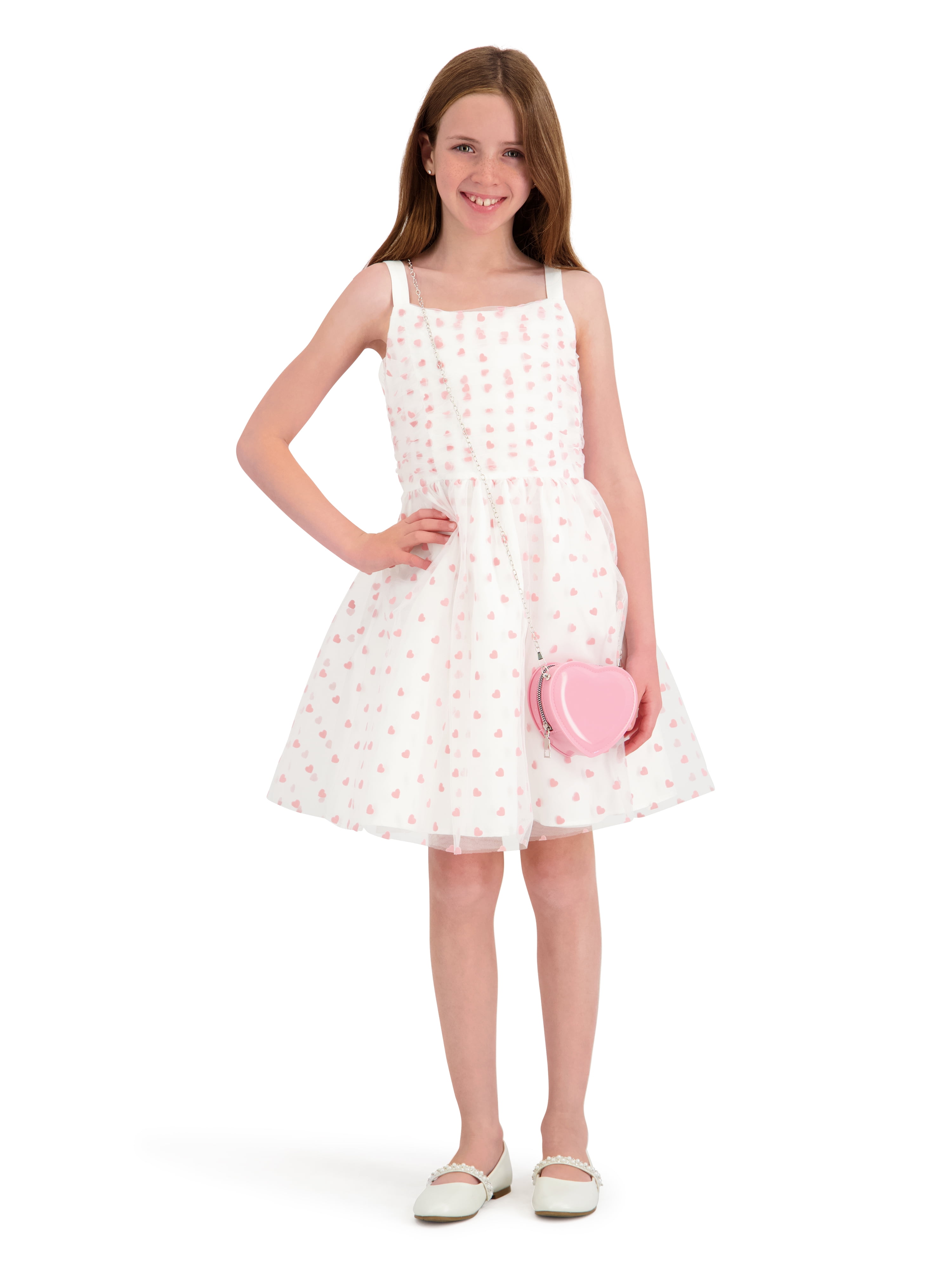 Kensie Girl Valentines Day Dress with Heart Bag, Sizes 4-12