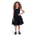 thumbnail image 1 of Kensie Girl Rosette Reverse Border Black Dress, Sizes 4-16, 1 of 5
